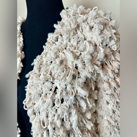 M/L Molly Green Cream Shaggy Cardigan - Picture 8 of 9
